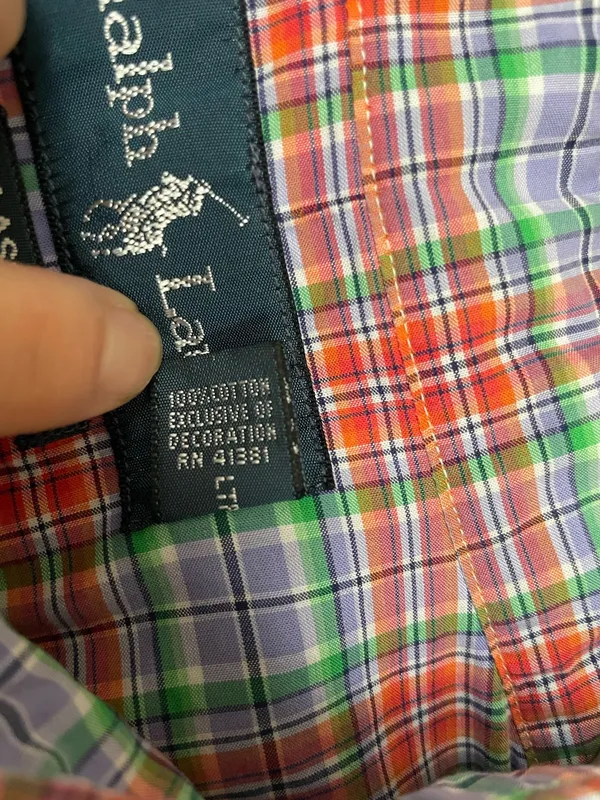 Ralph Lauren Men’s Shirt Blue Pink Plaid Button Down Pony Logo Multicolor Large - Image 5