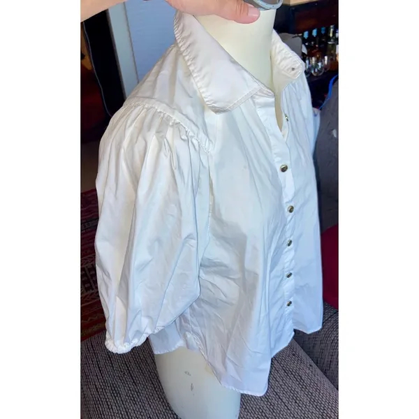 Marc New York Sht-Slv Button-up White Blouse, Sz XS - Image 2