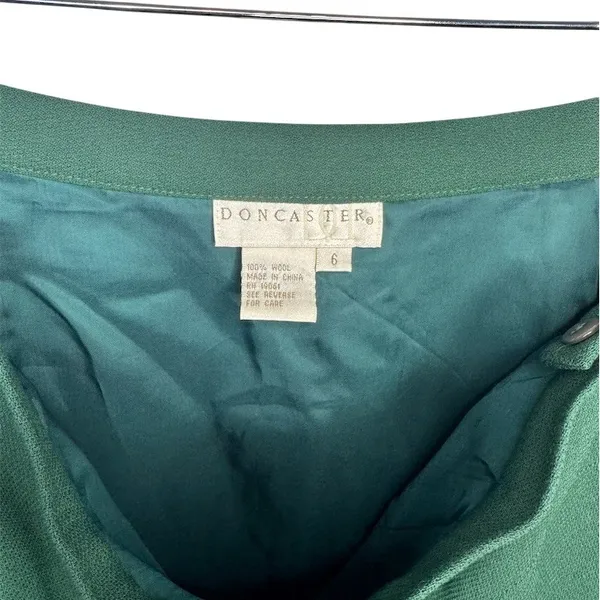 Doncaster Skirt Womens Size 6 Green A-Line Midi Pleated Hem Work Formal - Image 2
