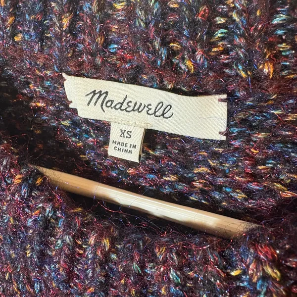 Madewell Multicolor Crew Neck Knit Pullover Sweater‎ Size XS - Image 3