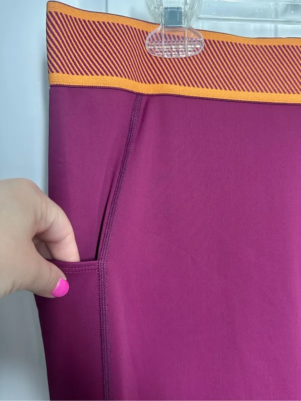 Free People Movement Purple and Orange High Waisted Workout Leggings - Image 7