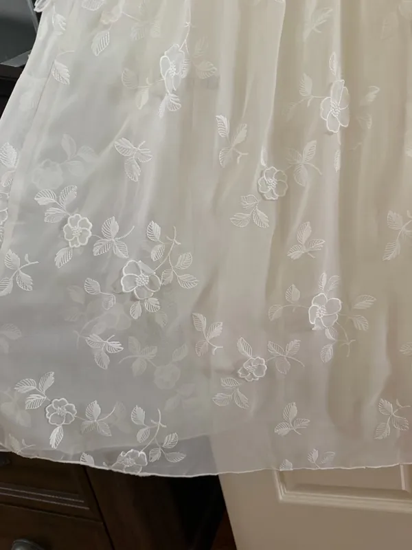 NWT Abercrombie Abercrombie & Fitch Women’s Sheer Embroidered White Floral Maxi Dress Sleeveless - Image 6