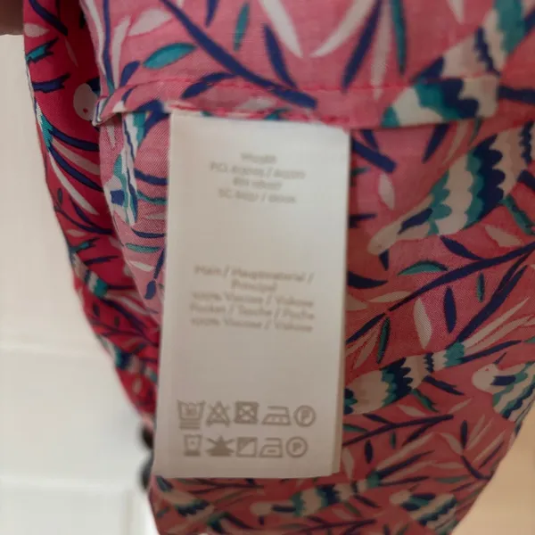 Boden‎ Olwen Strawberry Split Bird Print Dress Size 6 Pink Midi Printed Summer - Image 13
