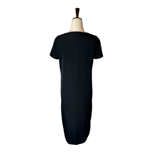 AllSaints Dress Women 4 Brown Black Silky‎ Lacyn Colorblock Panel Mini Shift - Image 3