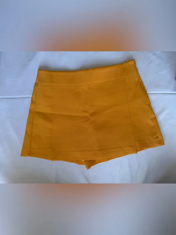 Zara Yellow Orange Mini Skort Size Small - Image 2