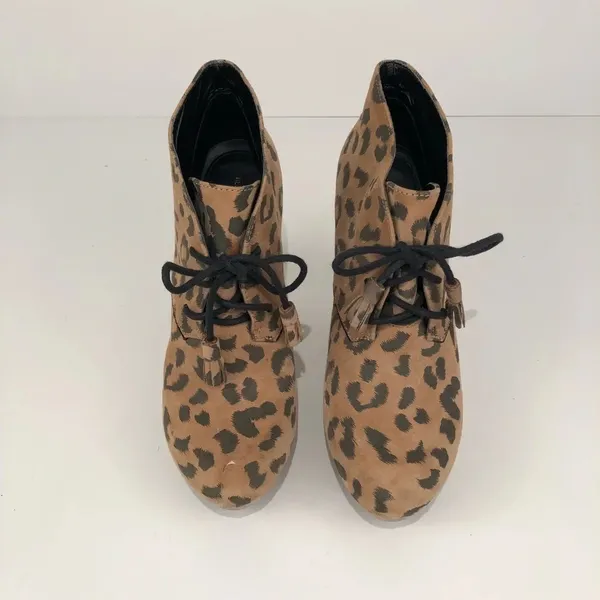 Rebecca Taylor Leone Leopard Print Heeled Booties‎ - Image 3