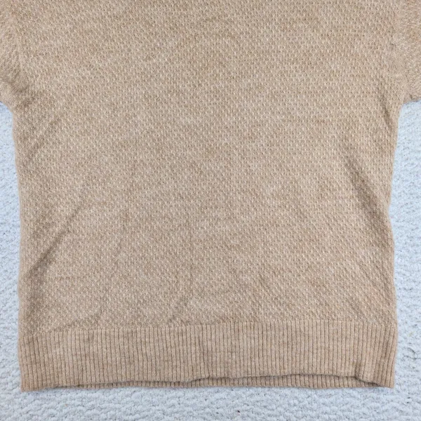 Quince Baby Alpaca Wool Diamond Stitch Crew Sweater Camel Women's Small HUBO01 - Image 8