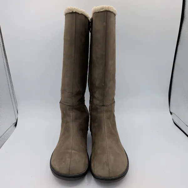 Teva Figueroa Women's Tall Winter‎ Boots Fur Lined Lace Up Taupe Suede Size 8 - Image 3