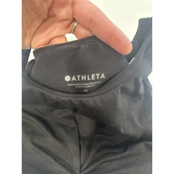 Athleta Women Black Twist Front Crop Top Athletic Top Size Medium T0999 - Image 5