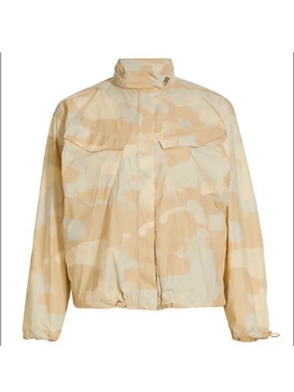 Rag & Bone Beige Camo Hooded Utility Windbreaker Jacket - Image 3