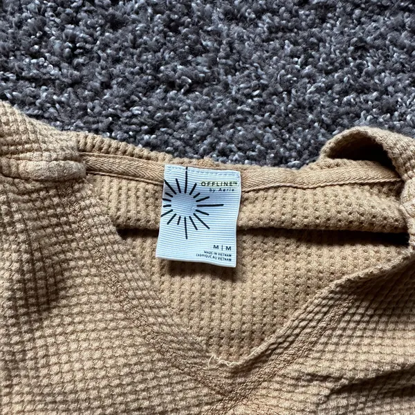 Aerie OFFLINE Cropped Waffle Knit Hoodie Medium - Image 2