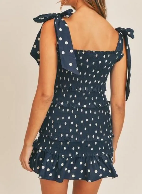 Smocked Polka Dot Mini Dress Multi Size XXS - Image 2