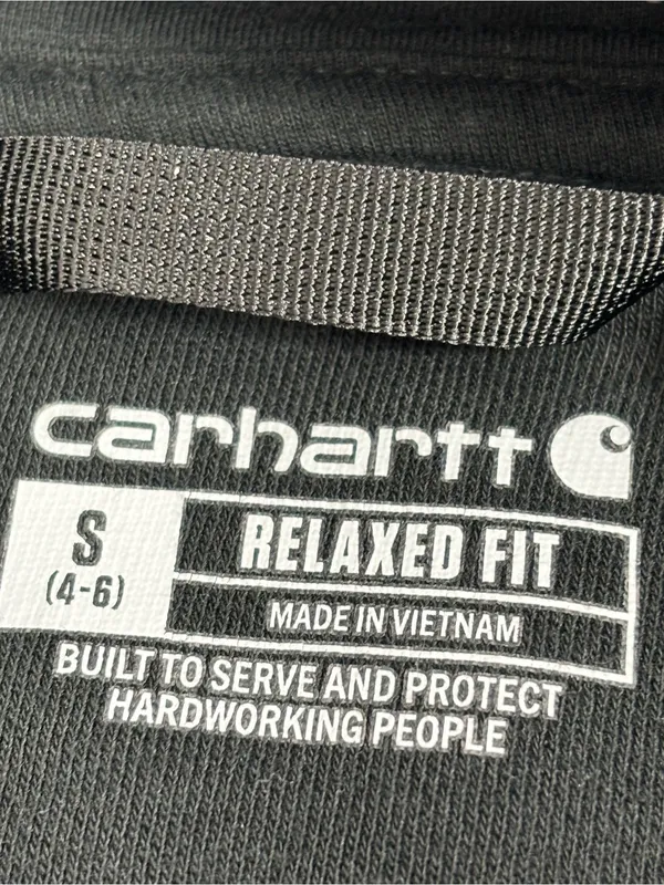 Carhartt Black Logo Pullover Hoodie Size S - Image 7
