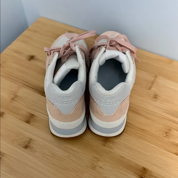 New Balance 574 Size 6 Women's Pink and White Sneakers WL574NE2 - Image 4