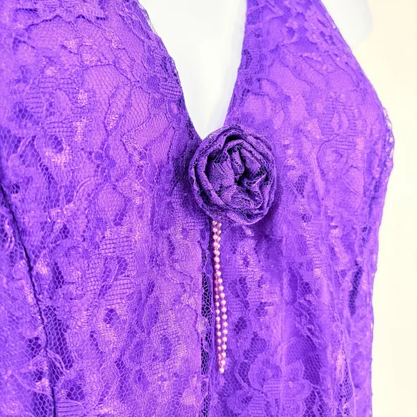 Vtg Y2K Fredericks of Hollywood Lace Babydoll Dress Sz 14 Whimsigoth HOCO USA - Image 4