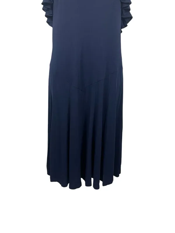 Lauren Ralph Lauren Navy Halter Cocktail Dress Gold Chain Neck Keyhole 8 - Image 4