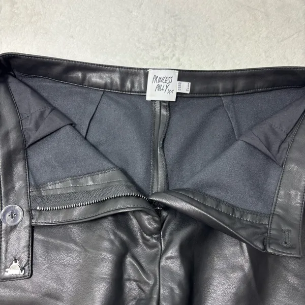 Princess Polly Zyaire Mid Rise Faux Leather Pants Black Size 4‎ - Image 7
