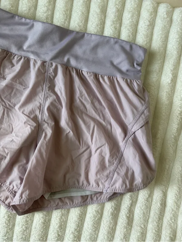 Fabletics Lavender Athletic Fold-Over Waist Shorts - Image 3
