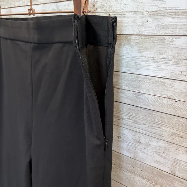 Express Womens M Pants Skyscraper‎ Super High Rise Black Flared Slit Hem Stretch - Image 3