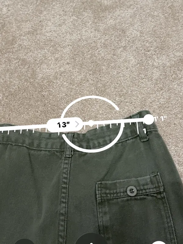 Olive Green Wide Leg Cargo Pants - Image 7