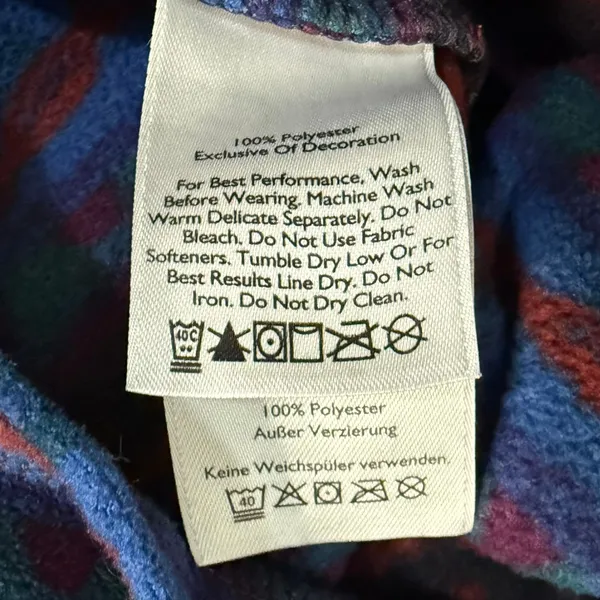 Eddie Bauer Blue Red Southwest Aztec 1/4 Zip Pullover Sweatshirt Fleece size M - Image 4