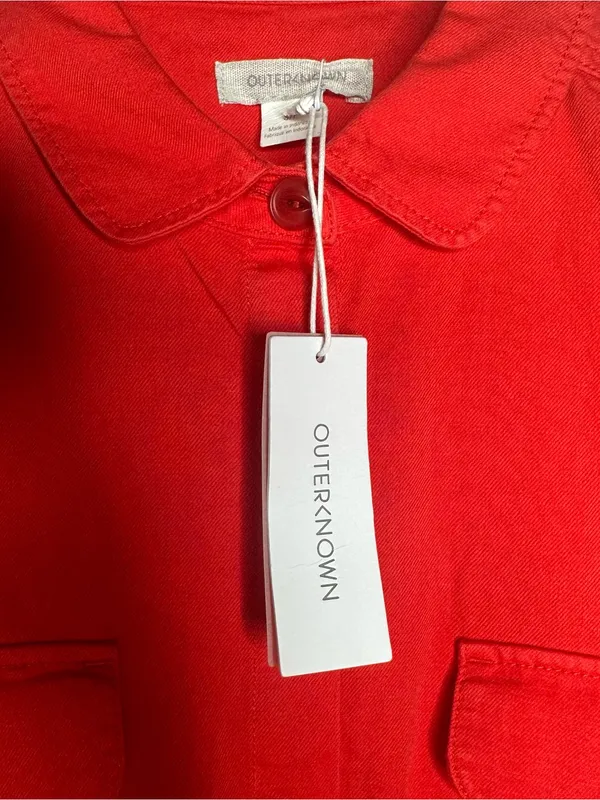 Outerknown NWT Trestles Utility Lightweight Romper Red Small - Image 9