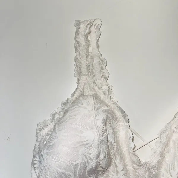 Maurices White Allover Lace Plunge Criss Cross Back Bralette - Image 3