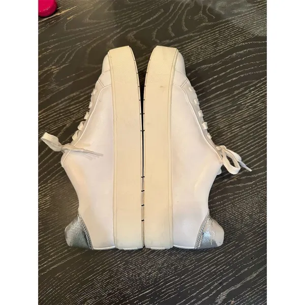 Vince Women's White Leather Lace-Up Sneakers Size 9.5 Casual Fashion - Image 4