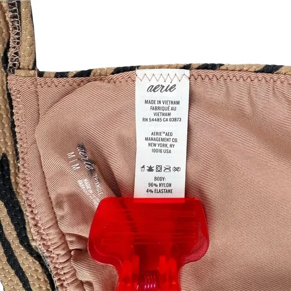 Aerie Pique Animal Zebra Print‎ Tan Triangle Bikini Top Size Medium - Image 7