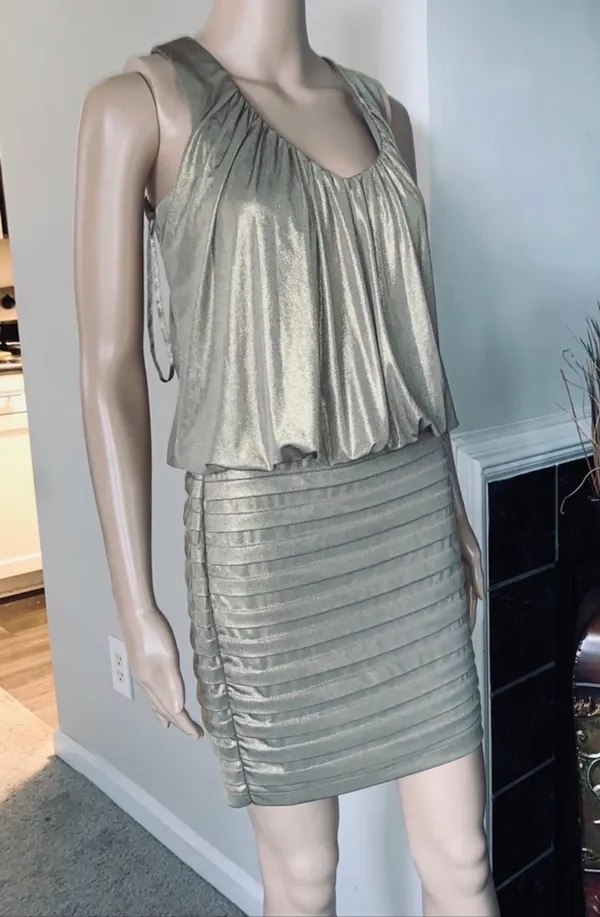 Cache Gold Bandage Mini Night out Dress - Image 5
