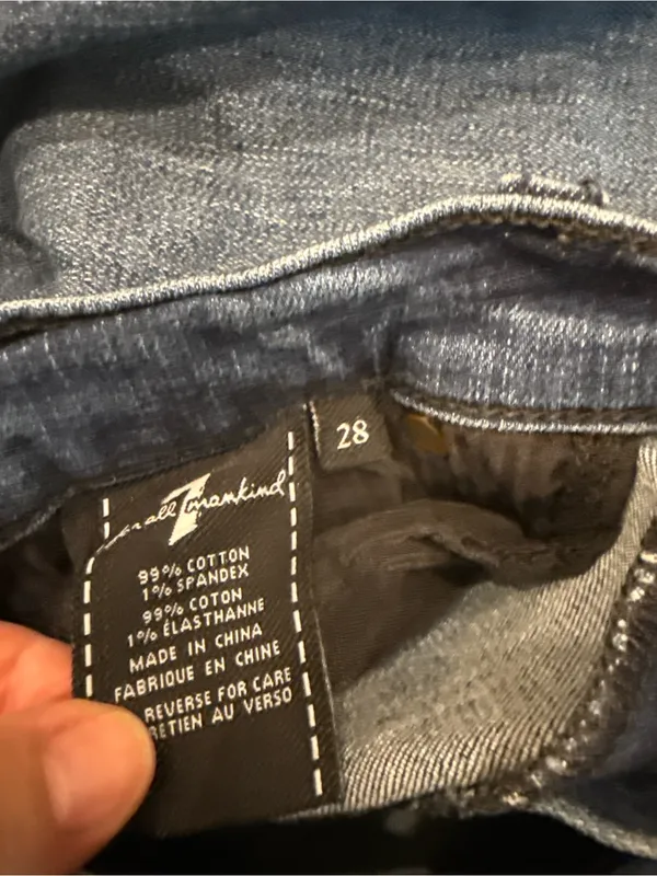 7 For All Mankind b(air) Authentic Ankle Skinny Jeans Size 28 Raw Hem - Image 6