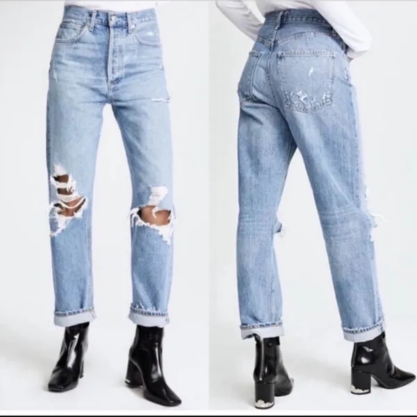 AGOLDE 90's Mid Rise Loose Fit‎ Jeans in Blue Size 25 - Image 10