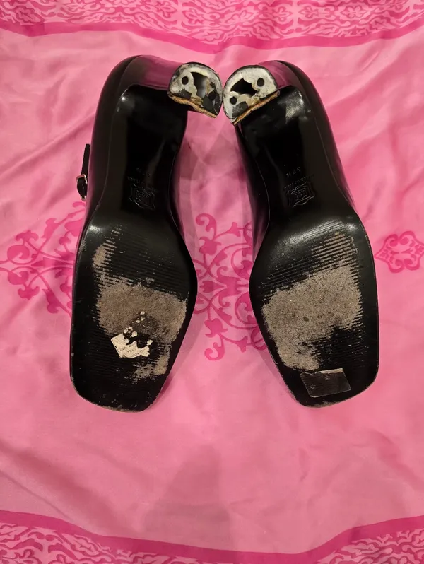 Dolce & Gabbana Leather Vintage mary jane classic square toe Block Heel 37.5 - Image 4