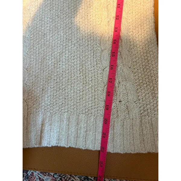 Anthropologie Sleeping on Snow Cowl Bell Sleeve Cream Cable Knit‎ Sweater Small - Image 7