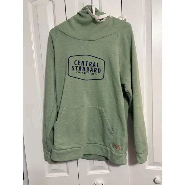 Good Land Supply Co Hoodie Central Standard Distillery Funnel Neck Green‎ L - Image 2