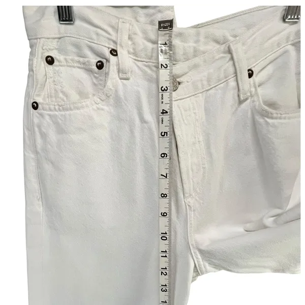 Agolde Jeans Womens 24 White Organic Cotton High Rise Criss Cross Straight Leg - Image 9