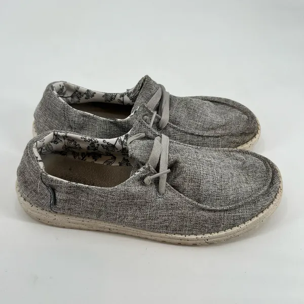 Hey Dude Women's Wendy Linen Slip-on Shoe Iron light gray travel comfort soft 11 - Image 2