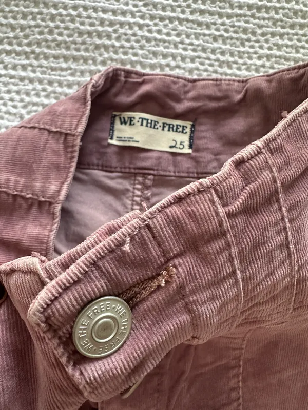 Jayce Cord High Rise Flare Pants In Mauve dusty rose FIG - Image 3