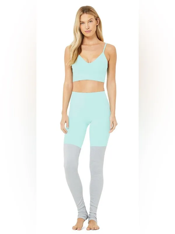 ALO YOGA High Waisted Goddess Legging in Blue Quartz Dove Grey Heather Sz. XXS - Image 10