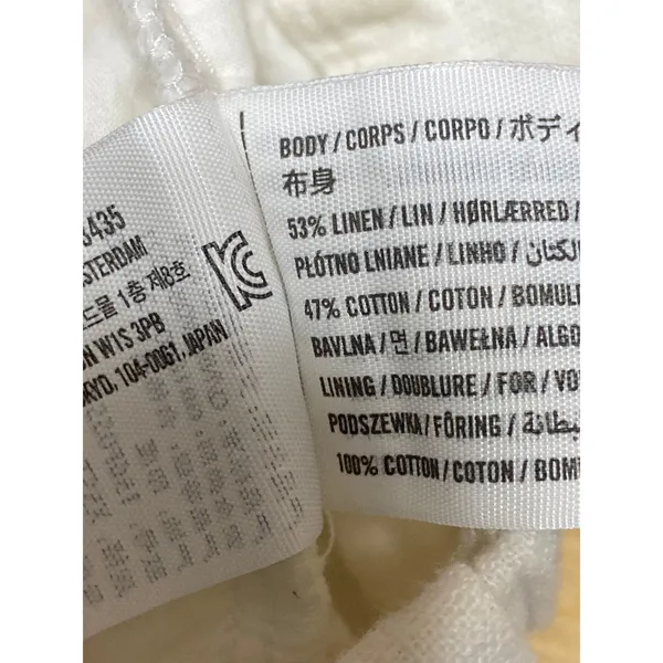 Abercrombie & Fitch White Linen Pleated Palazzo Wide Leg Trousers Dress Pants XS - Image 6