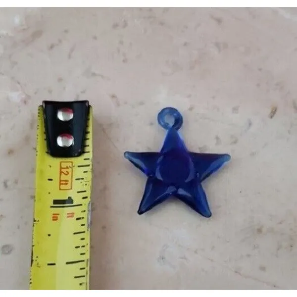 Handmade 1" Glass Pendant - Blue Glass Star Pendant - Brand New - Image 2