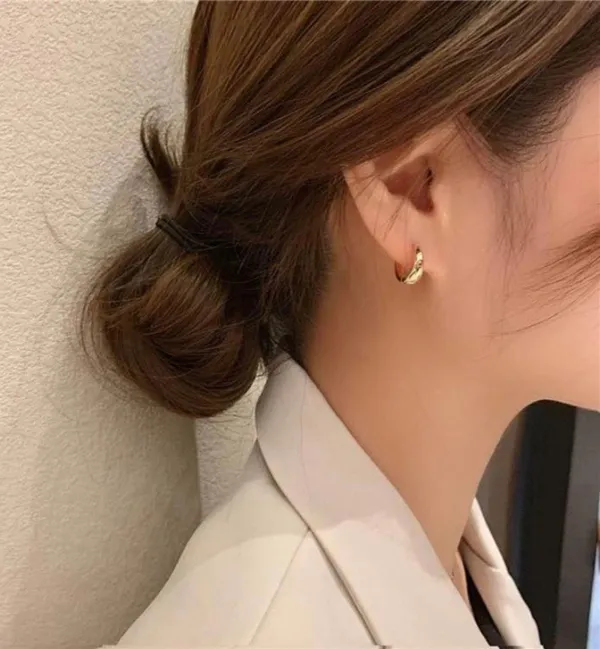 18K Gold Plated Small Hoop Earrings for Women - Image 4