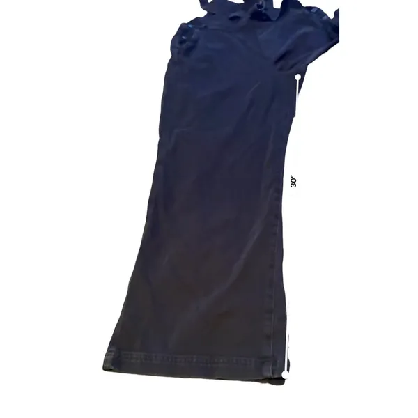 Aerie Denim Overalls Womens XL‎ Black Wide Leg Relaxed Fit Faded Wash - Image 10