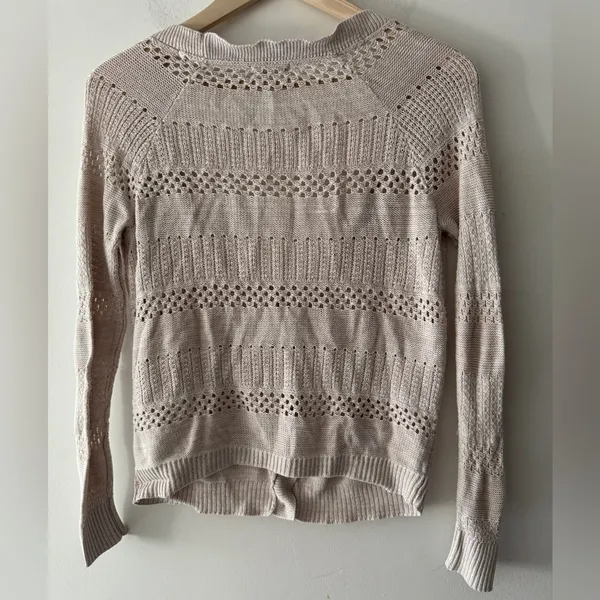Garage V-Neck‎ Beige Button Cardigan - Image 2
