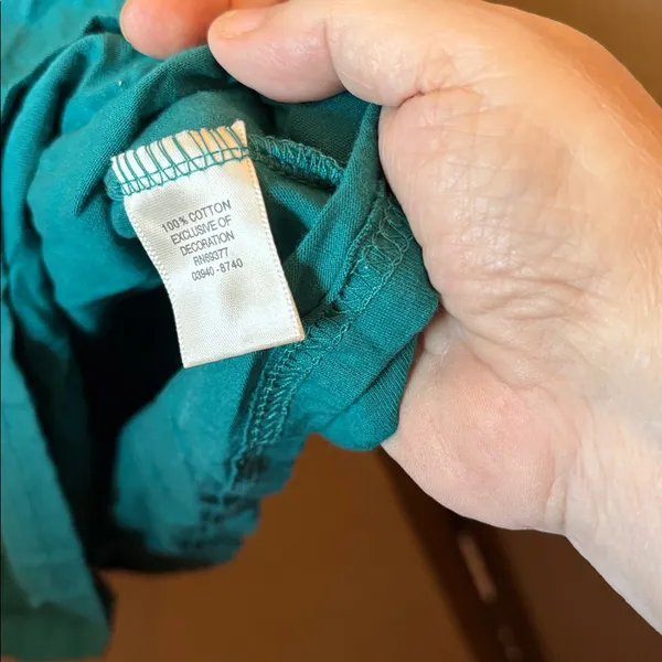 Christopher & Banks Teal Blouse with Eyelet Sleeves XL - Image 5