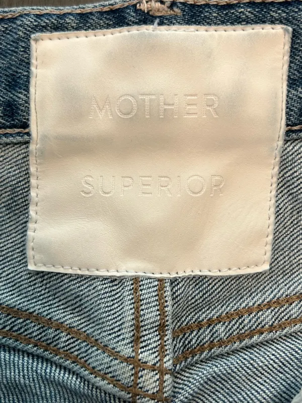Mother jeans Trickster skimp fray thrill seeker raw hem distressed blue denim 24 - Image 12