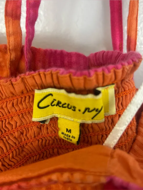 Circus NY Elyse Halter Pink/Orange Sleeveless Ruffle Mini Romper Size Medium Pink - Image 10