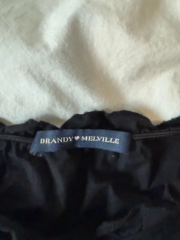 Brandy Melville Black Button Up Going Out Top - Image 4