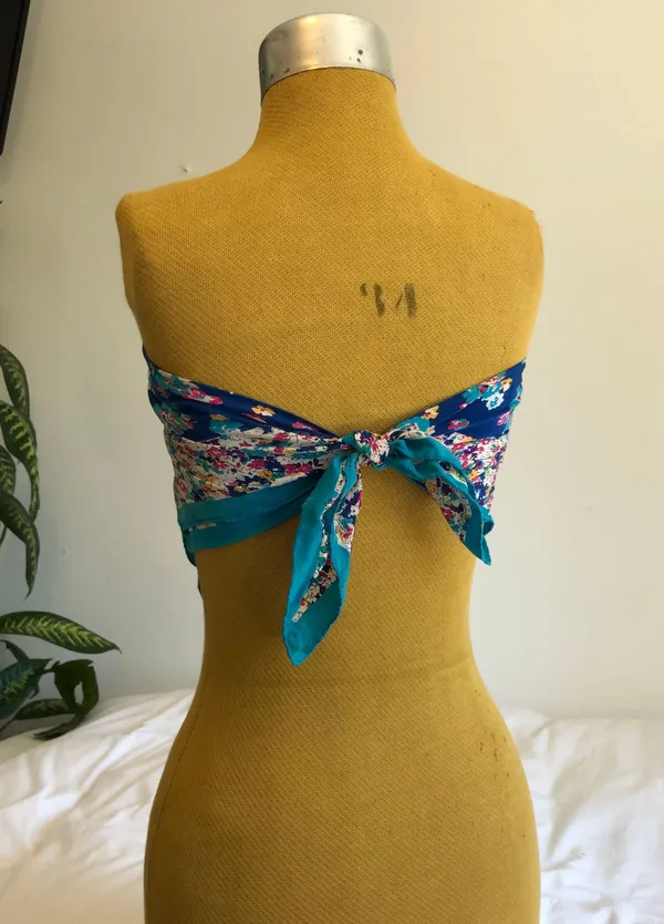 Floral 100% silk scarf Multi - Image 2