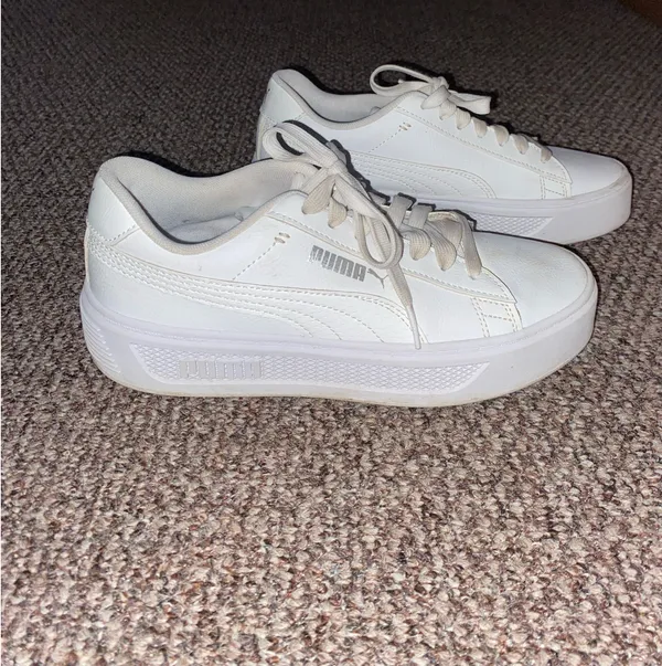 Puma White Platform Sneakers - Image 4